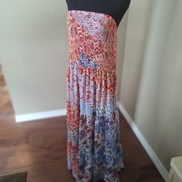 City Chic Bohemian Patchwork tiered floral Maxi Dress size 16 - Picture 7 of 16